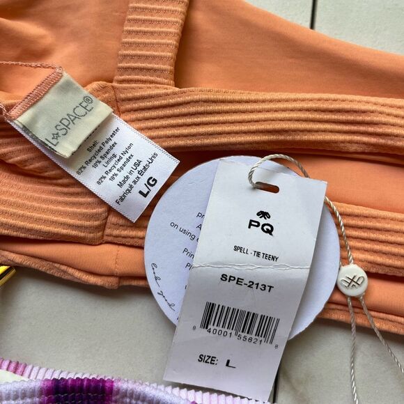 Nwt Anthropologie l*space jess apricot top PilyQ spell tie dye bikini - Picture 3 of 3